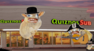 A picture of a Quiznos restaurant.